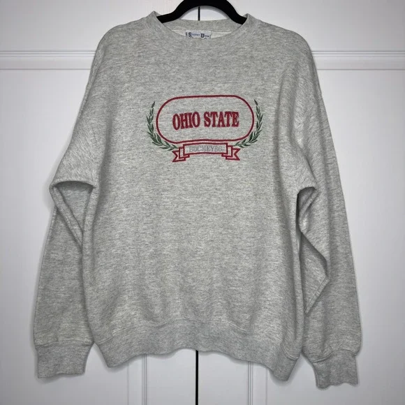 Ohio State Buckeyes Sweatshirt Mens Large Gray Football Student Union Crewneck - Picture 1 of 11